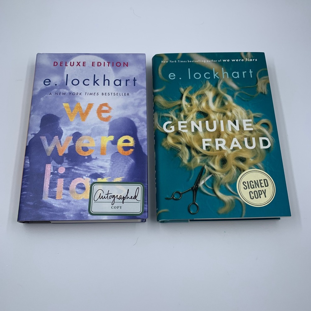 E Lockhart Signed Book Lot We Were Liars Deluxe & Genuine Fraud Hardcover 1st Ed